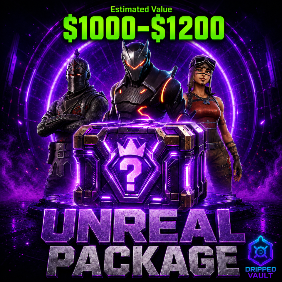 Unreal Fortnite mystery package with premium random account
